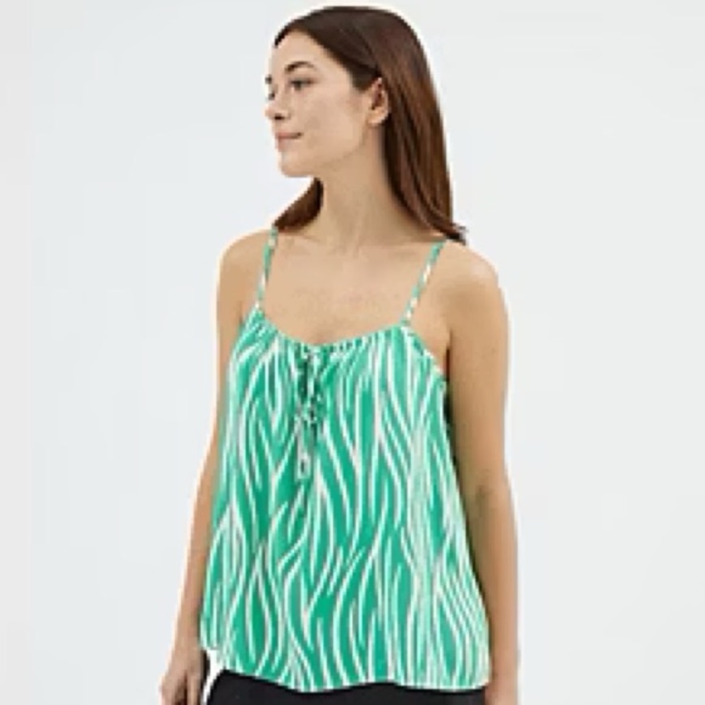 George Green and White Women's Camisole Size 16